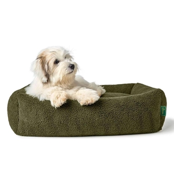 Hunter Hundeseng i Teddyplys Design Kumara Khaki Grøn